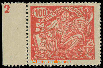 230048 -  Pof.173A plate number, 100h red with L margin and plate num