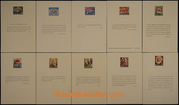 230125 - 1953 Mi.386-395, Karel Marx, otisky 10 známek v původních