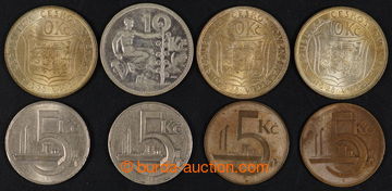 230148 - 1930-1938 SELECTION of / 5CZK 1930 (2x), 5CZK 1938 2x, 10CZK