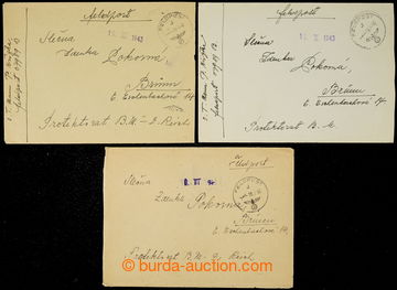 230154 - 1943 OT mann, 3 envelopes sent Czech member units OT in Norw