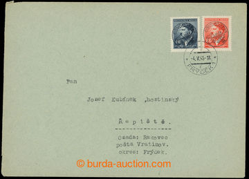 230173 - 1945 FRÝDEK / letter franked with. 2 pcs of stamp. A. Hitle