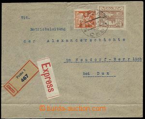 23034 - 1920 R + Ex letter with 100h Hradčany + 185h issue Chainbre