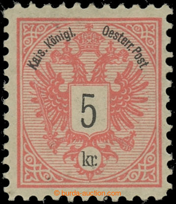 230376 - 1883 ANK.46E, Orlice 5Kr červená, zoubkování 10½; nepat