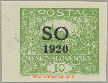 230402 -  Pof.SO4, Hradčany 10h green imperforated with L margin; su