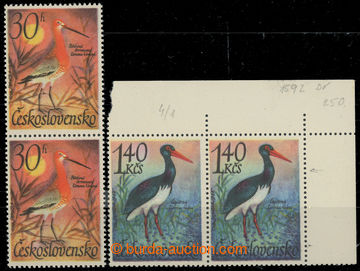 230449 - 1967 Pof.1587 ST + 1592 DV, Vodní ptactvo, sestava dvou 2-p