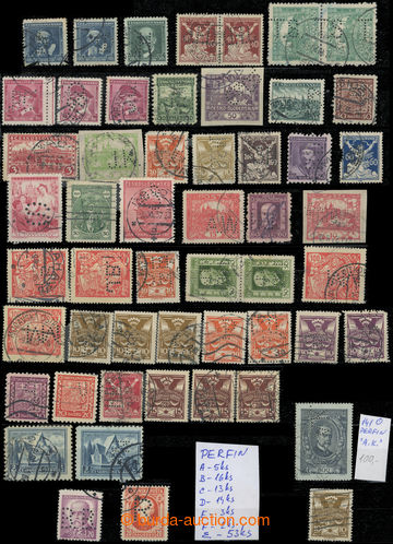 230463 - 1918-1939 [COLLECTIONS] selection 53  pcs stamp. with perfin