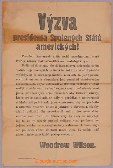 230525 - 1918 ČSR I. / Výzva presidenta spojených států americk�