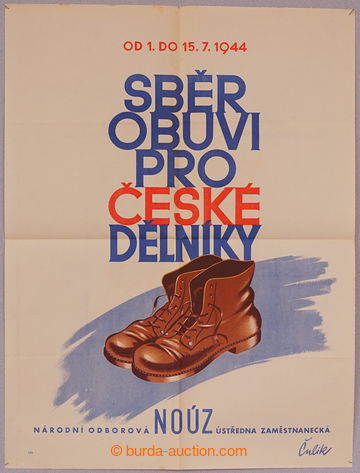 230537 - 1944 ČaM / Sběr obuvi pro české dělníky, vícebarevný