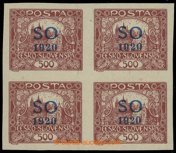 230574 -  Pof.SO22 Is, Hradčany 500h brown, blue Opt, imperforated b