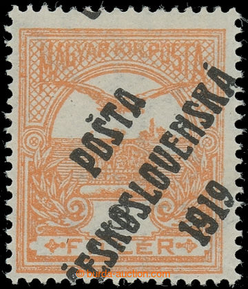 230628 -  Pof.91, 3f orange / black, overprint type II.; hinged, exp.