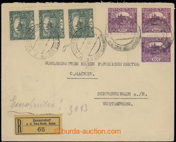 230639 - 1919 silně přefrankovaný R-dopis zaslaný do Německa, vy