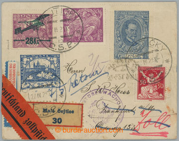 230662 - 1921 PRAGUE - FRANKFURT, Reg letter to Germany with mixed fr