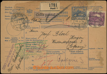 230687 - 1921 CPP12, whole p.stat dispatch-note addressed to to Switz