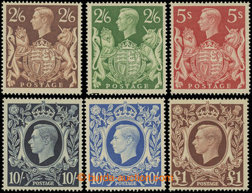 230689 - 1939-1948 SG.476-478c, Jiří VI. 2Sh6p - £1; kompletní s