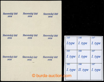 230710 - 1939 PLATE PROOF  overprint trial printing A in blue color, 