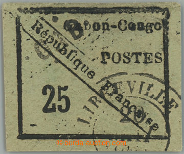 230787 - 1889 Yv.15, GABON-KONGO 25C černá / zelená s DR LIBREVILL