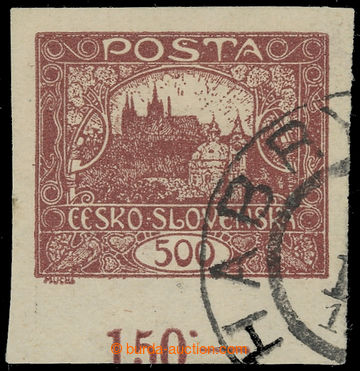 230788 -  Pof.25 IIr, 500h brown, stamp. with lower margin and contro