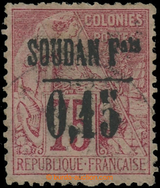 230789 - 1894 Yv.1, overprint Allegory SOUDAN 0,15/75C pink; very nic