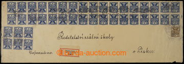 230796 - 1929 heavier Reg letter with unique 100-násobnou (!) franki