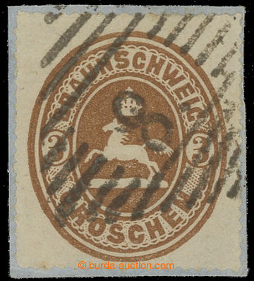 230799 - 1865 Mi.20, Znak 3Gr žlutohnědá na malém výstřižku; b