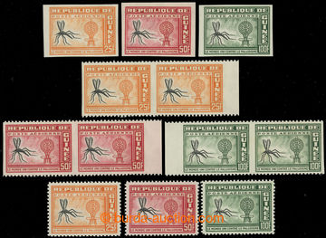 230890 - 1962 Mi.102-104, Airmail 25Fr-100Fr, selection - 1x complete