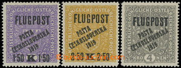 230897 -  Pof.52-54, Airmail FLUGPOST, complete set, all overprint ty