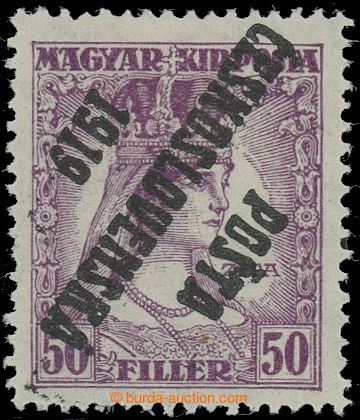 230900 -  Pof.123Pp, Zita 50h violet, inverted overprint, type II., p