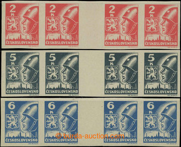 230956 -  Pof.354-356Mv(4), complete set of horiz. 4-stamp gutter.; m