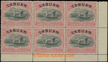 230980 - 1896 SG.69, přetiskové Severní Borneo 8c s přetiskem LAB