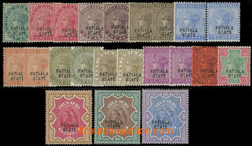 230998 - 1891 SG.13-31, Indian Victoria ½A - 5Rp with overprint PATI