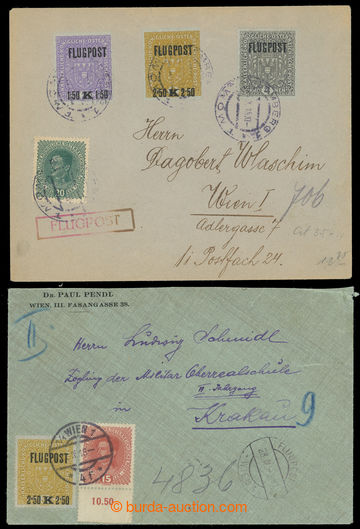 231009 - 1918 2 Let-dopisy MILITÄR FLUGPOST; z Vídně do Krakova z 