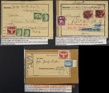 231012 - 1942 3 kompletní adresní pásky z balíků přepravené PP