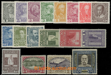 231031 - 1908 ANK.138-156, Franz Joseph I. 1h-10K; complete set; some