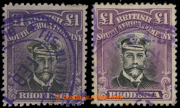 231033 - 1921 SG.225t, 225u, 2x George V. Admiral £1 deep grey black