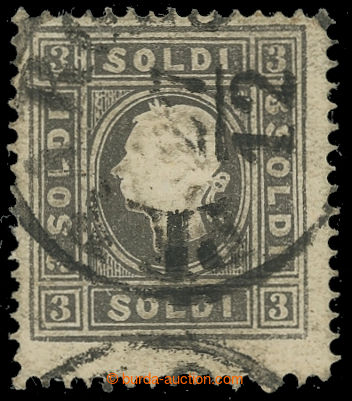 231061 - 1858 Ferch.7IIc, Franz Joseph I. 3 Sld schwarzgrau; rare col