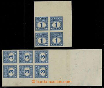 231083 - 1916 ANK.P25U and P26U, Postage due stamp 1 K and 3 K as mar