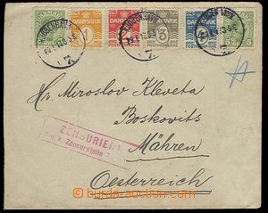 23109 - 1917 letter with multicolor franking postage stmp to Austria