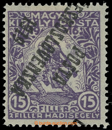231137 -  Pof.97Pp, 15h fialová s převráceným přetiskem III. typ