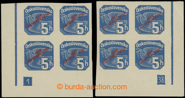 231239 - 1939 Sy.NV2 DZ, Novinové s přetiskem 5h modrá, pravý a l