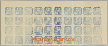 231243 - 1939 Sy.NV11, Znak (I) 5h modrá, 40-blok s VV - slabý tisk