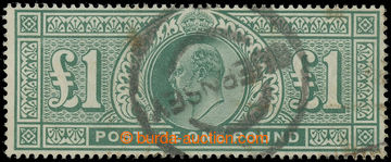 231254 - 1902 SG.266, Edvard VII. £1 tmavě modrozelená, 1x lehké 