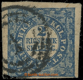 231275 - 1851 Mi.2II, Znak 2RBS modrá, knihtisk; pěkný kus s kruho