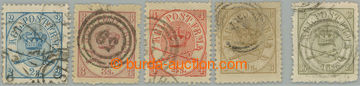231277 - 1864-1870 Mi.11-15, Znak 2S modrá - 16S olivová; kompletn�
