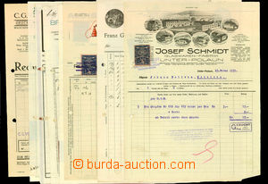 23131 - 1928 - 33 ČSR  sestava 12 ks různých faktur sklářských