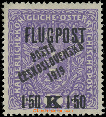 231313 -  Pof.52II, Air FLUGPOST 1,50K/2K violet, overprint type I.; 