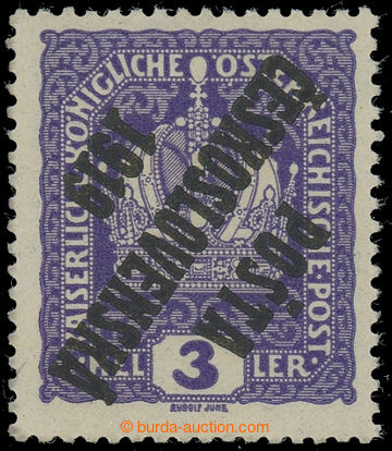 231326 -  Pof.33Pp, Crown 3h violet with inverted opt, type II.; mint