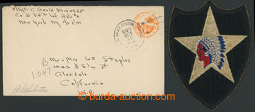 231371 - 1944 APO 2, letter to USA through/over US. field post with p