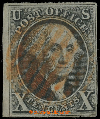 231395 - 18 Sc.2, Washington 10C black with red grid postmark; in the