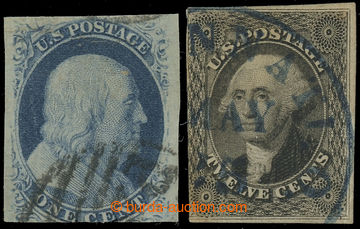 231399 - 1851-1852 Sc.9, Franklin 1C blue, IV. type and Sc.12, Washin