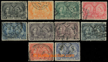 231418 - 1897 SG.121-134, Jubilee Victoria ½C - 50C; selection of 10